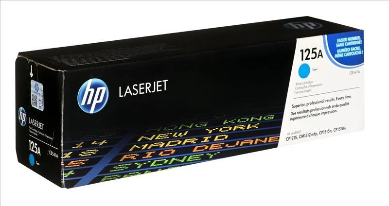 Hewlett Packard (HP) HP 125A žydros spalvos dažų kasetė, 1400 puslapių, skirta Color LaserJet CP1210, CP1510, CM1312