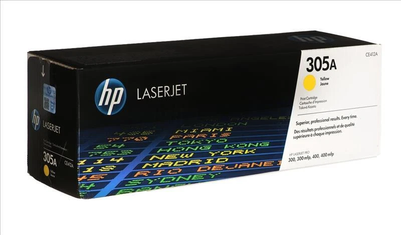 Hewlett Packard (HP) HP 305A Geltona Toneris Cartridge, 2600 puslapių, skirta HP Color LaserJet Pro M375NW, Pro M475DN, M451dn