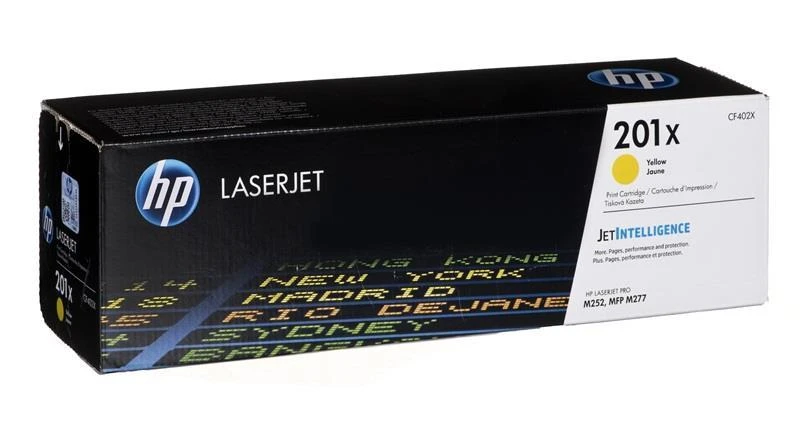 Hewlett Packard (HP) HP 201X didelės talpos geltona lazerinė tonerio kasetė, 2300 puslapių, skirta HP Color LaserJet 277, Pro M252 spausdintuvams