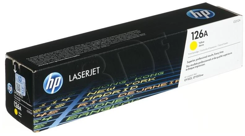 Hewlett Packard (HP) HP 126A Geltona tonerio kasetė, 1000 puslapių, skirta „Color LaserJet CP1025“, „Pro 100“, „Pro 200“, „M275“ serijoms