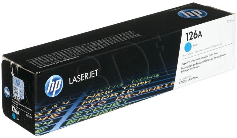 Hewlett Packard (HP) HP 126A žydra tonerio kasetė, 1000 puslapių, skirta HP Color LaserJet CP1025, Pro 100, Pro 200, M275 serijoms