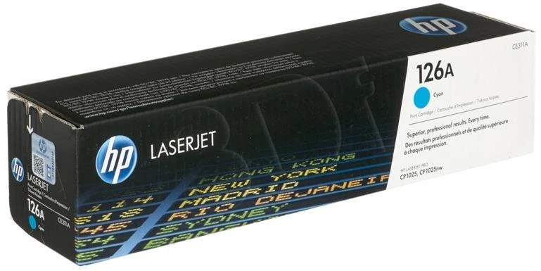 Hewlett Packard (HP) HP 126A žydra tonerio kasetė, 1000 puslapių, skirta HP Color LaserJet CP1025, Pro 100, Pro 200, M275 serijoms
