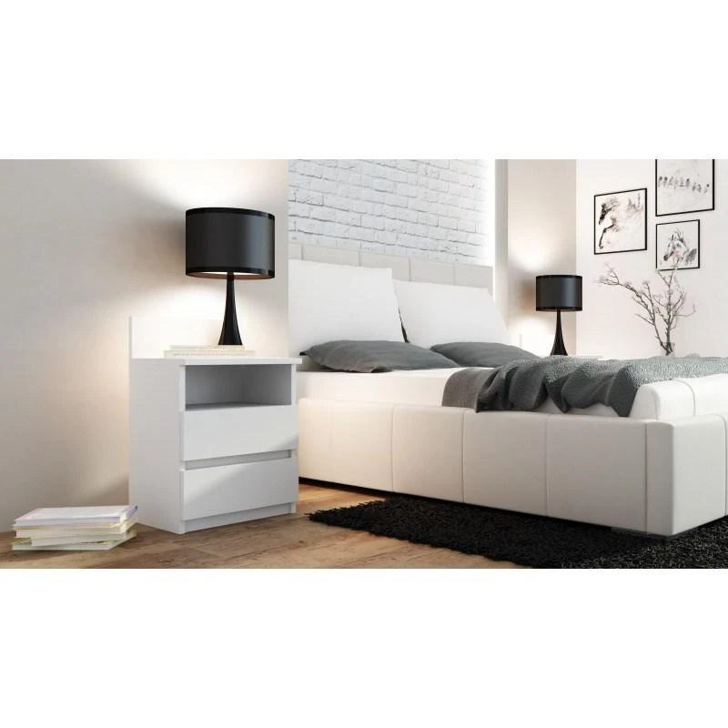 Top E Shop Naktinis Staliukas - Topeshop M1 Biemat 2 Stalčių, Balta