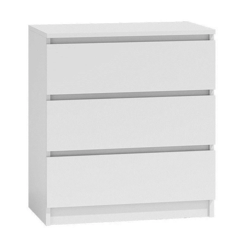 Topeshop M3 Commode 3 Tiroirs Brillant - Meuble De Rangement Spacieux MALWA Pour Chambre, Salon Et Enfant