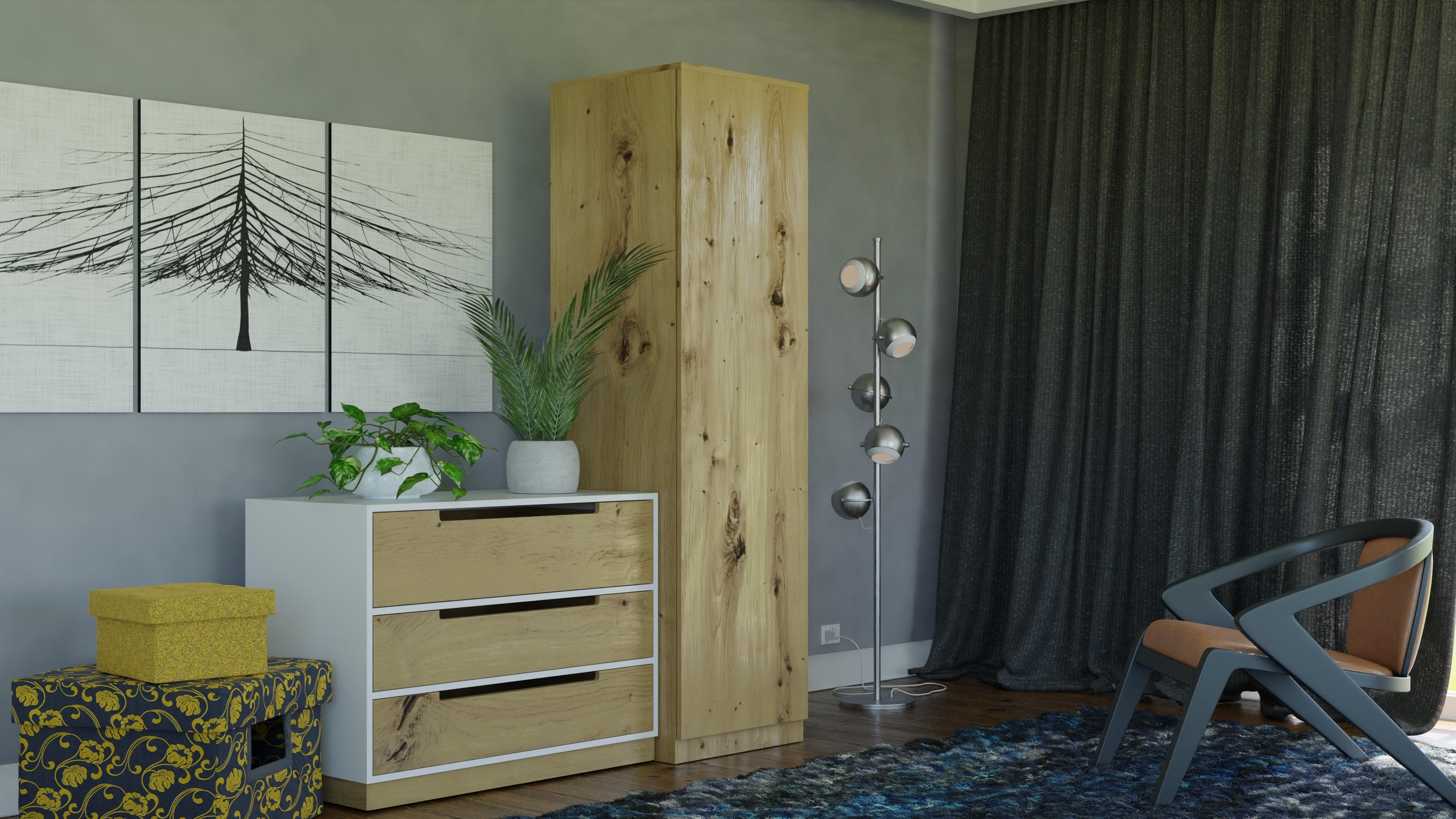 Top E Shop Miegamojo Spinta - Topeshop SD-50 Artisan KPL 5 Lentynų Ąžuolo Spinta