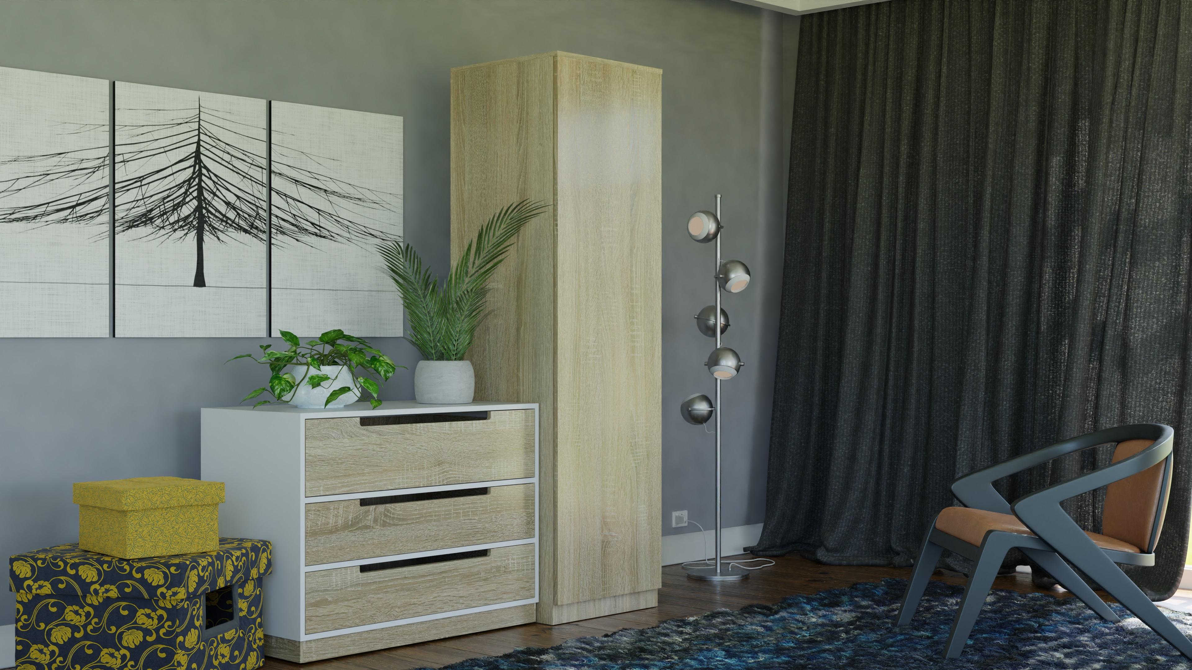 Miegamojo spinta Topeshop SD-50 SON, Smėlio spalvos