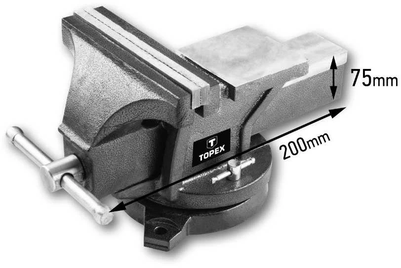 Topex Imadło 200 mm besisukantys metalo apdirbimo spaustuvai