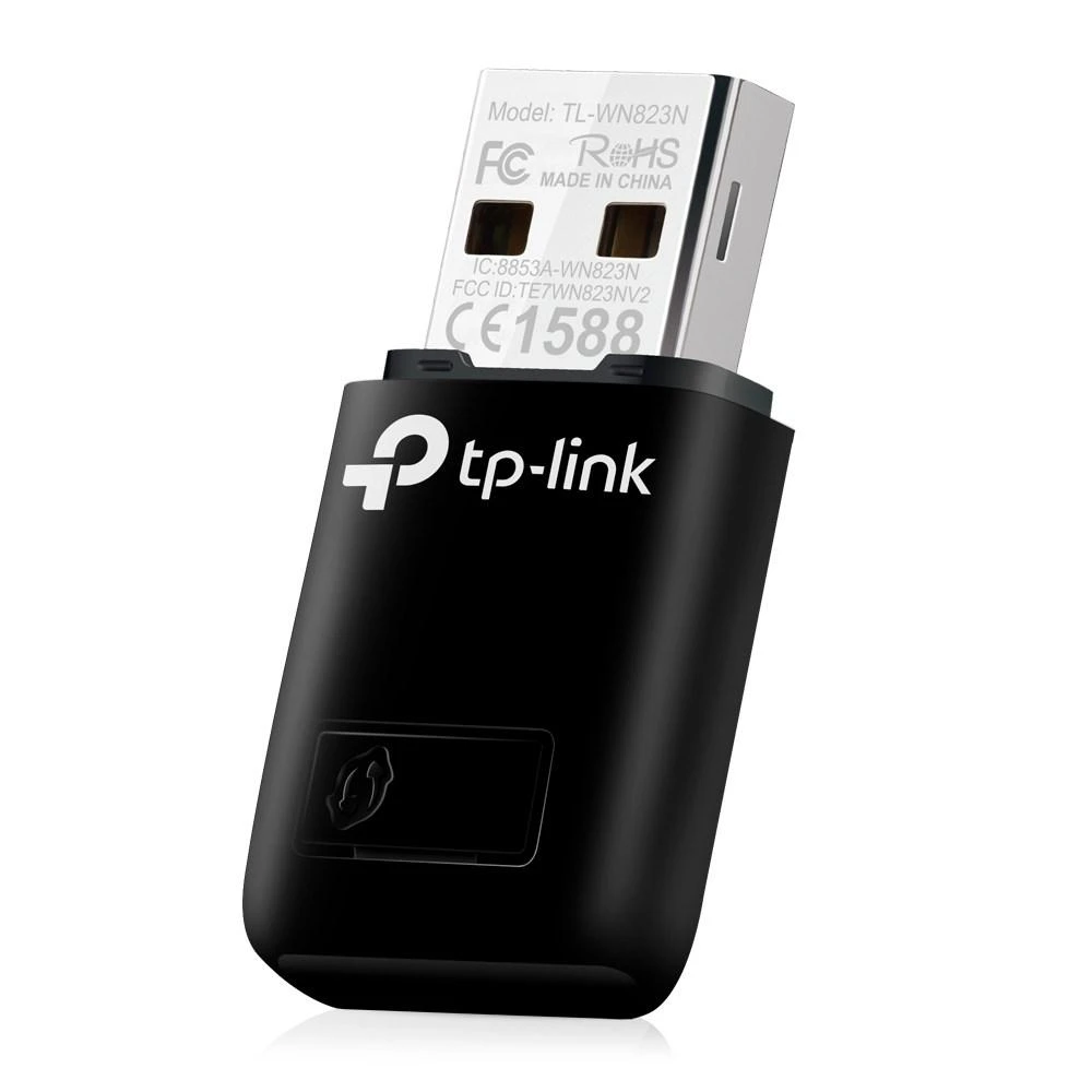TP-LINK N300 WLAN Mini-USB adapteris, 2,4 GHz, 802.11b/g/n, QSS mygtukas, Autorun įrankis, palaiko Windows XP/Vista/7/8 ir MacOS