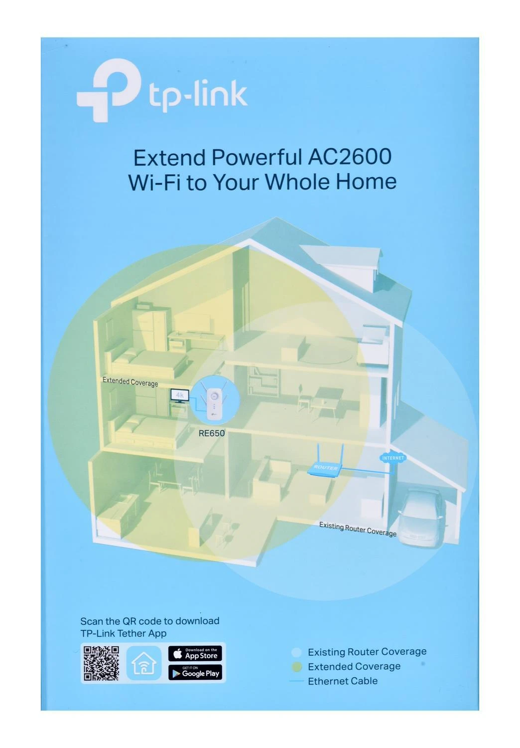 TP-Link AC2600 Wi-Fi diapazono plėtiklis / RE650
