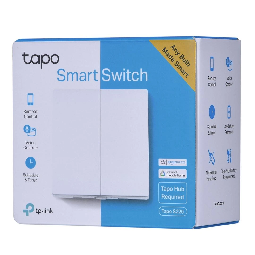 TP-LINK išmanusis šviesos dvigubas jungiklis „Tapo S220“ (TAPO S220)