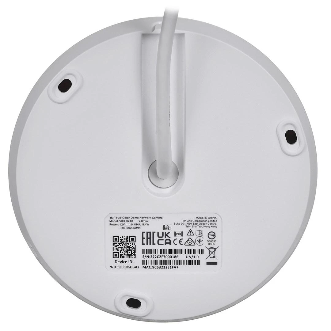 TP-LINK | Spalvota kupolinė tinklo kamera | VIGI C240 | Kupolinė | 4 MP | 2,8 mm | IP67, IK10 | H.265+/H.265/H.264+/H.264 | „MicroSD“, maks. 256 GB