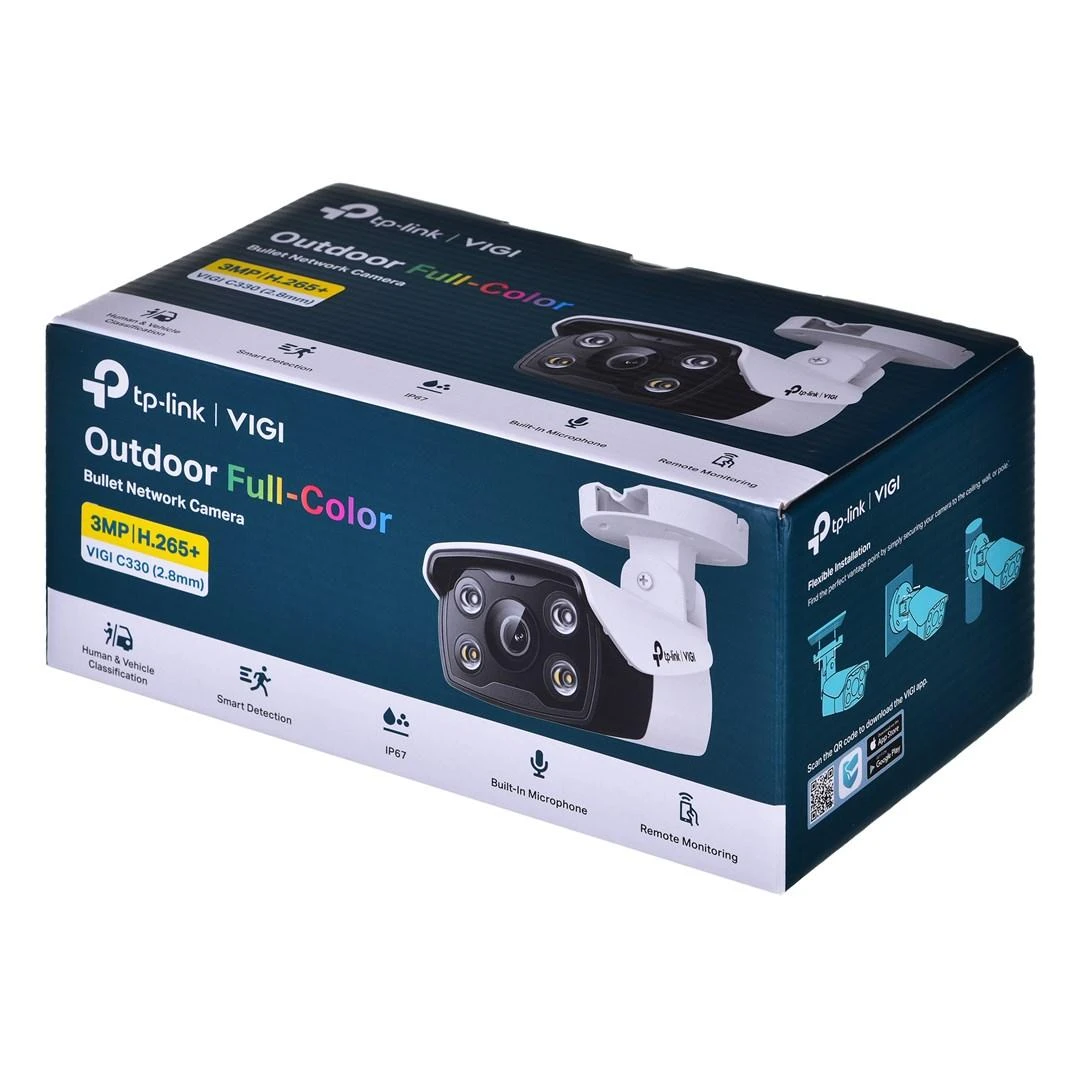 TP-LINK | Spalvota kulkinė tinklo kamera | VIGI C330 | Kulka | 3 MP | 2,8 mm | IP67 | H.265+/H.265/H.264+/H.264 | N/A