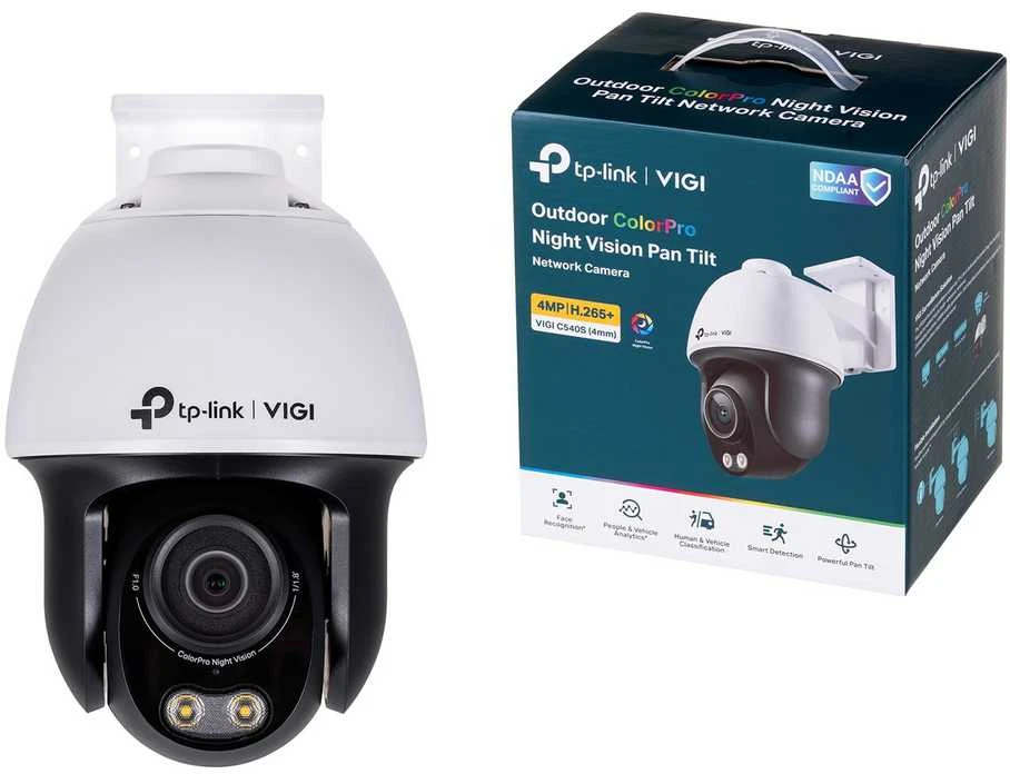 TP-LINK | Tinklo kamera | VIGI 4MP Outdoor ColorPro Night Vision Pan Tilt | Fiksuoto židinio objektyvas | Maitinimas per Ethernet (PoE)