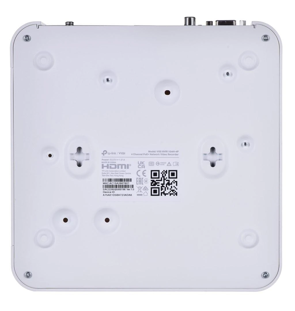 TP-LINK | PoE+ tinklo vaizdo įrašymo įrenginys | VIGI NVR1104H-4P | 1 | 4 kanalų