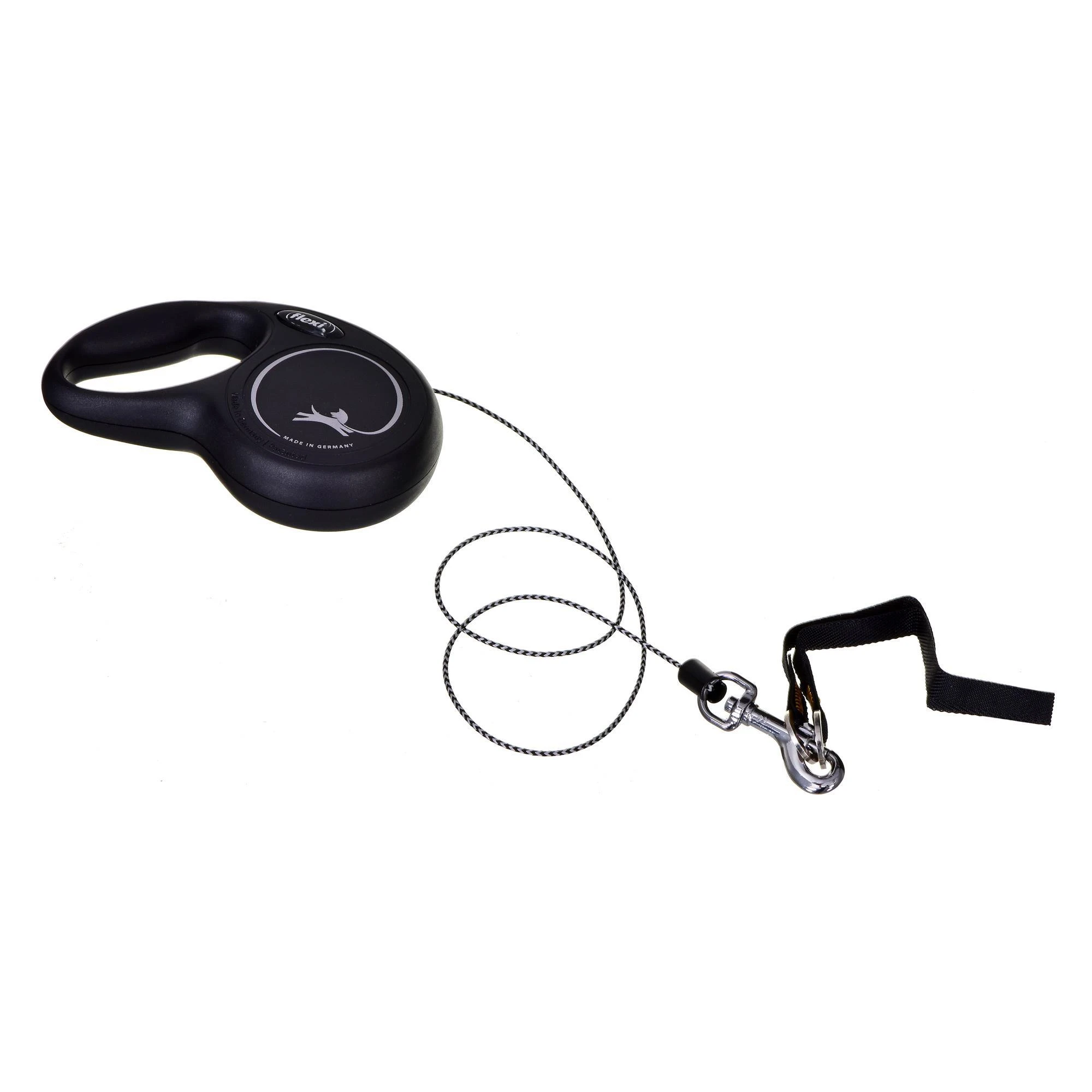 Flexi New Classic XS pavadėlis šunims iki 8kg virvinis 3m juodos spalvos