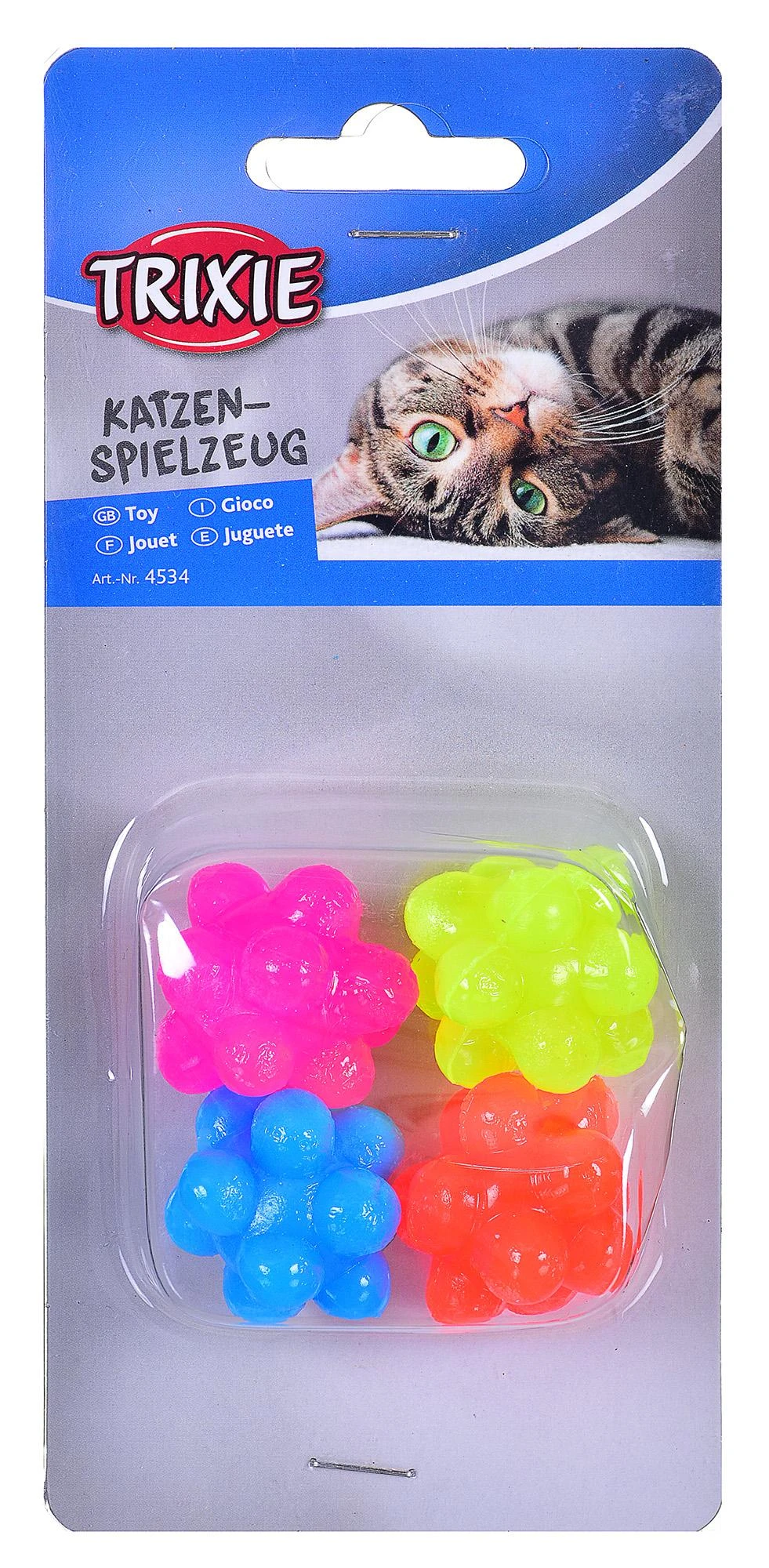 TRIXIE Kamuoliukų su iškilimais rinkinys, guma 3.5 cm, 4 vnt.