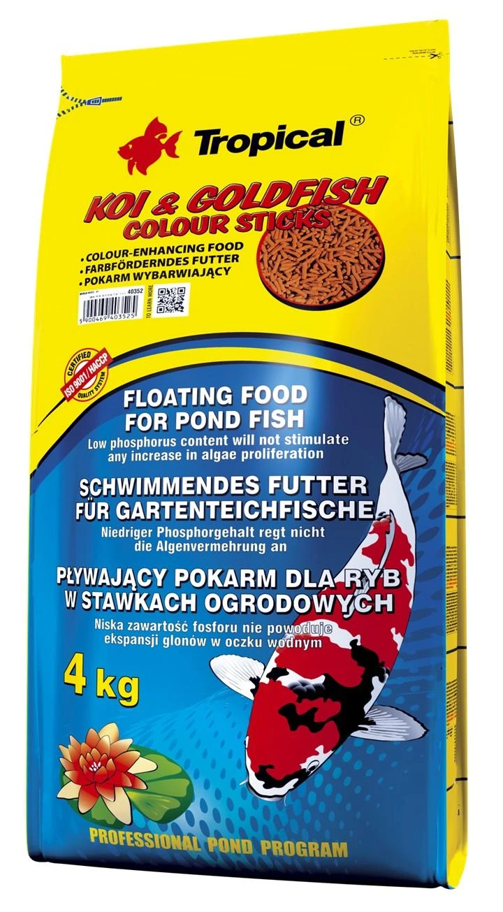 Tropical Koi ir auksinės žuvies spalvų lazdelės 4kg/50l