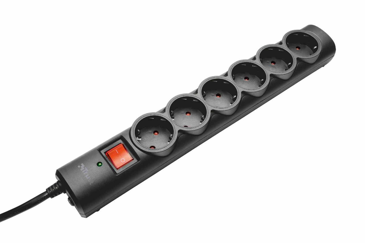 „Trust 21059“ viršįtampių apsaugos įtaisas, Juodas, 6 kintamosios srovės lizdai, 1,8 m