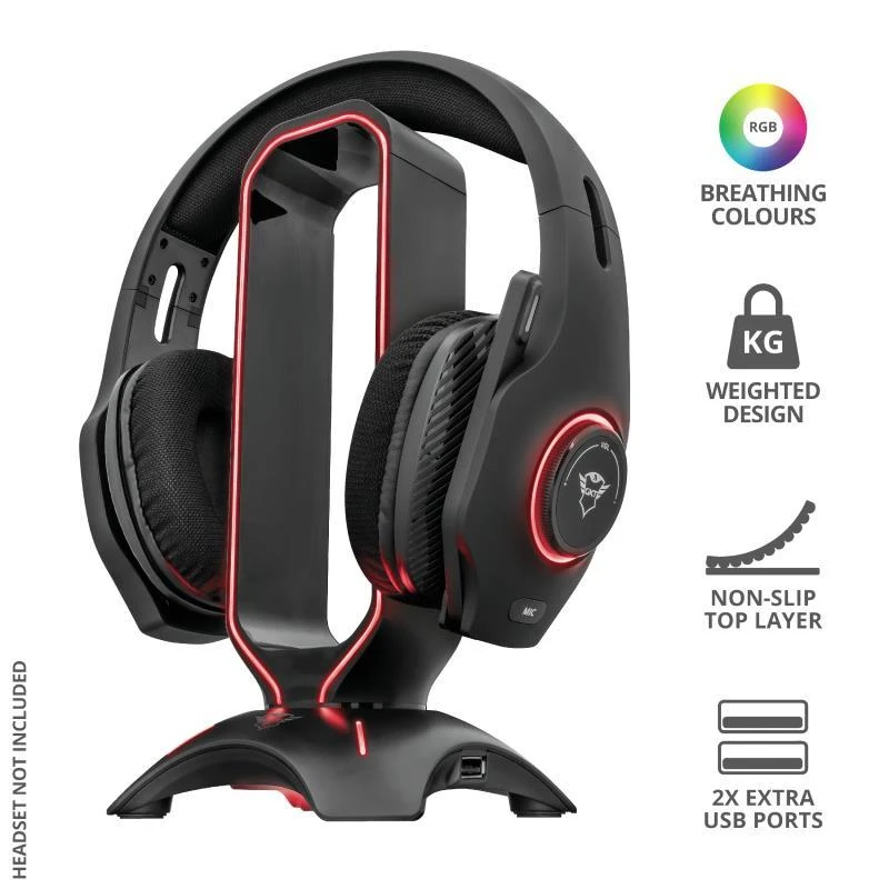 Ausinių stovas Trust GXT 265 Cintar RGB, 23647