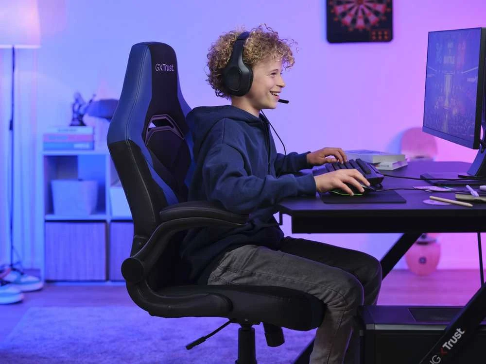 Žaidimų kėdė Trust GXT703B RIYE, Mėlyna/juoda
