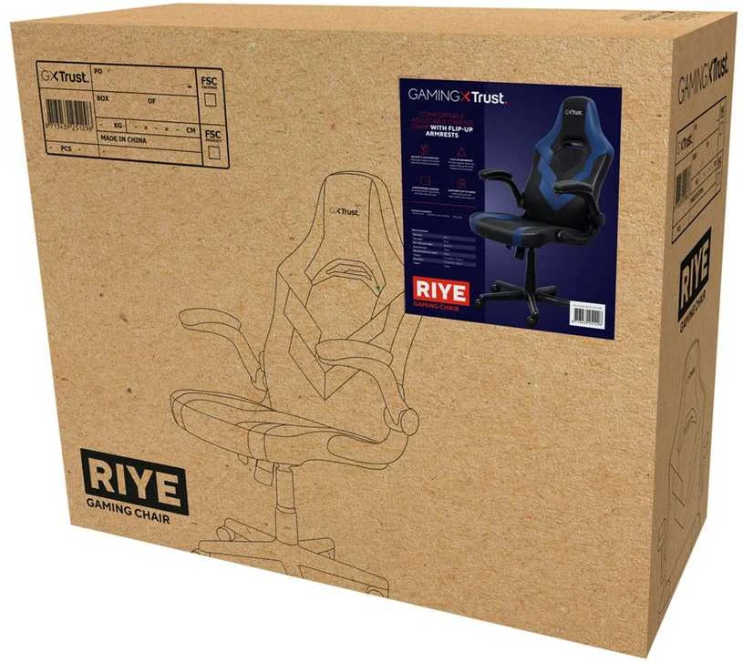 Žaidimų kėdė Trust GXT703B RIYE, Mėlyna/juoda