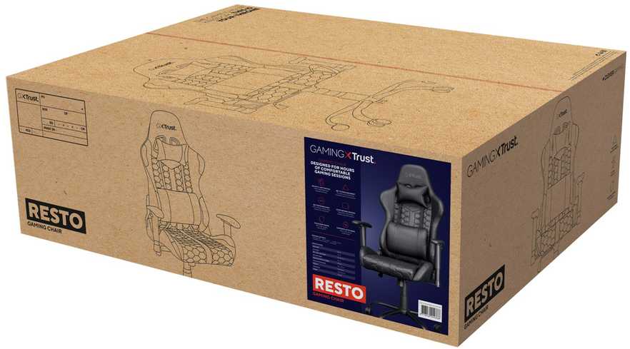 Žaidimų kėdė Trust GXT 708 Resto Gaming Chair, Juoda, 24436