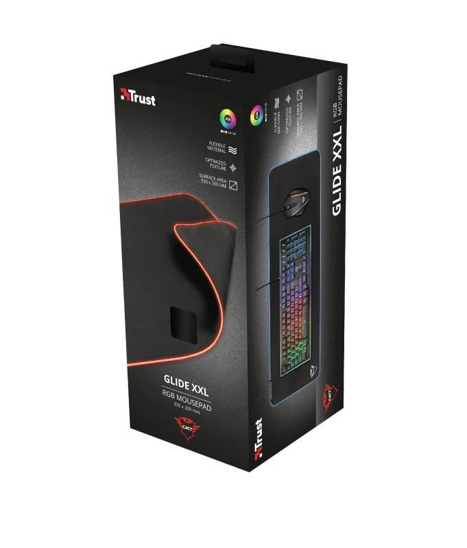 TRUST GXT 764 Glide-Flex RGB XXL pelės kilimėlis | 930x300x3mm