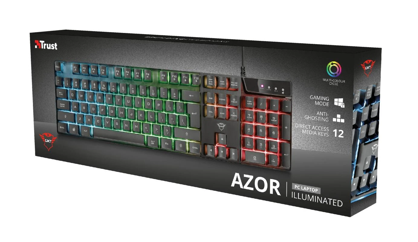 TRUST GXT 835 Azor membraninė klaviatūra | US
