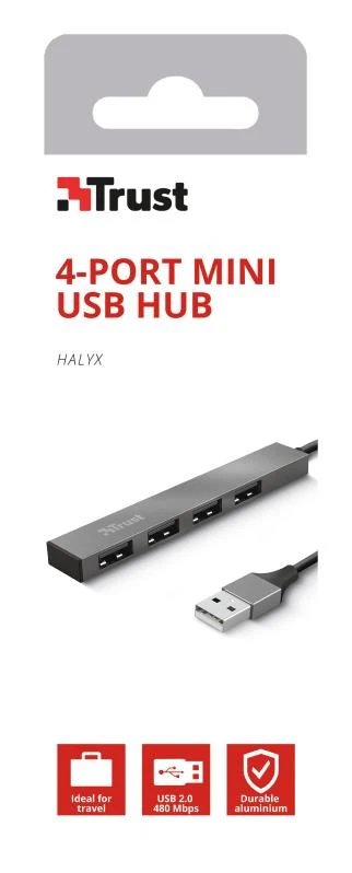Įvesties/išvesties šakotuvas MINI-USB 4PORT23786 TRUST