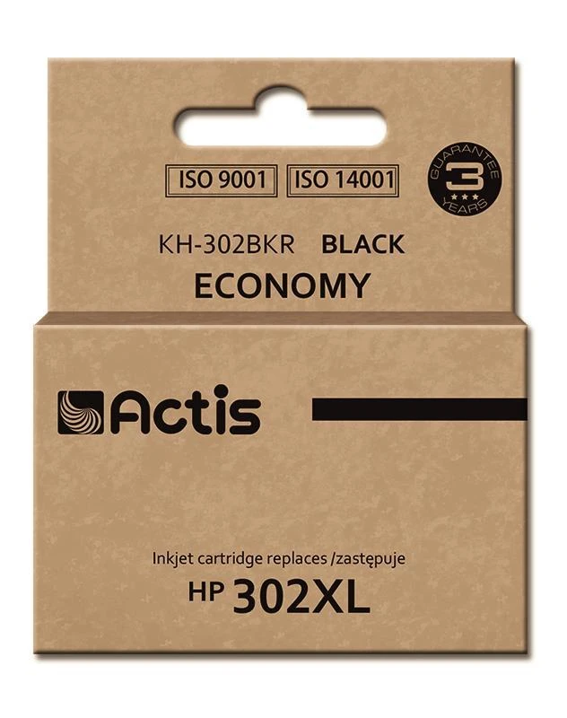 Rašalo Kasetė - Actis KH-302BKR Pakeitimas HP 302XL 20ml Juoda