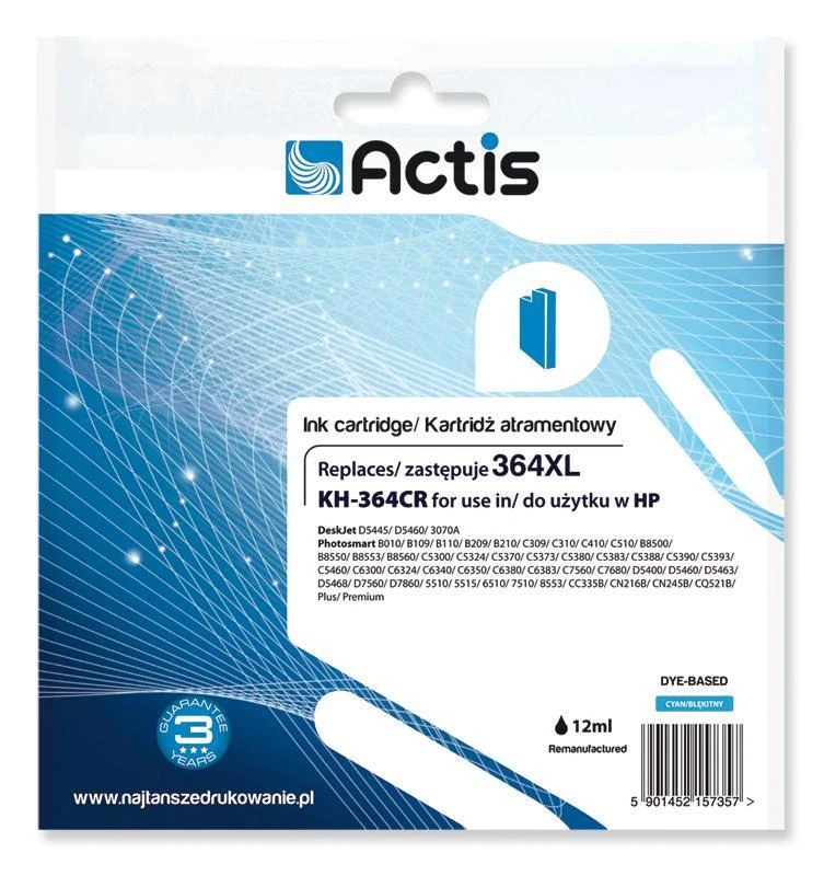 Actis Rašalo Kasetė - HP 364XL Mėlyna 12 ml