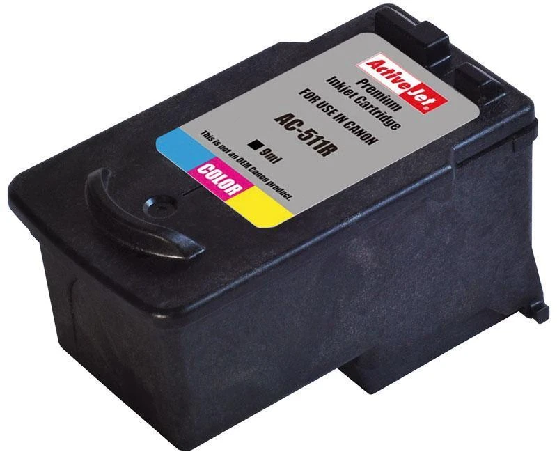 Rašalo kasetė Activejet AC-511R (Canon CL-511 pakeitimas; Premium; 12 ml; spalvotas)