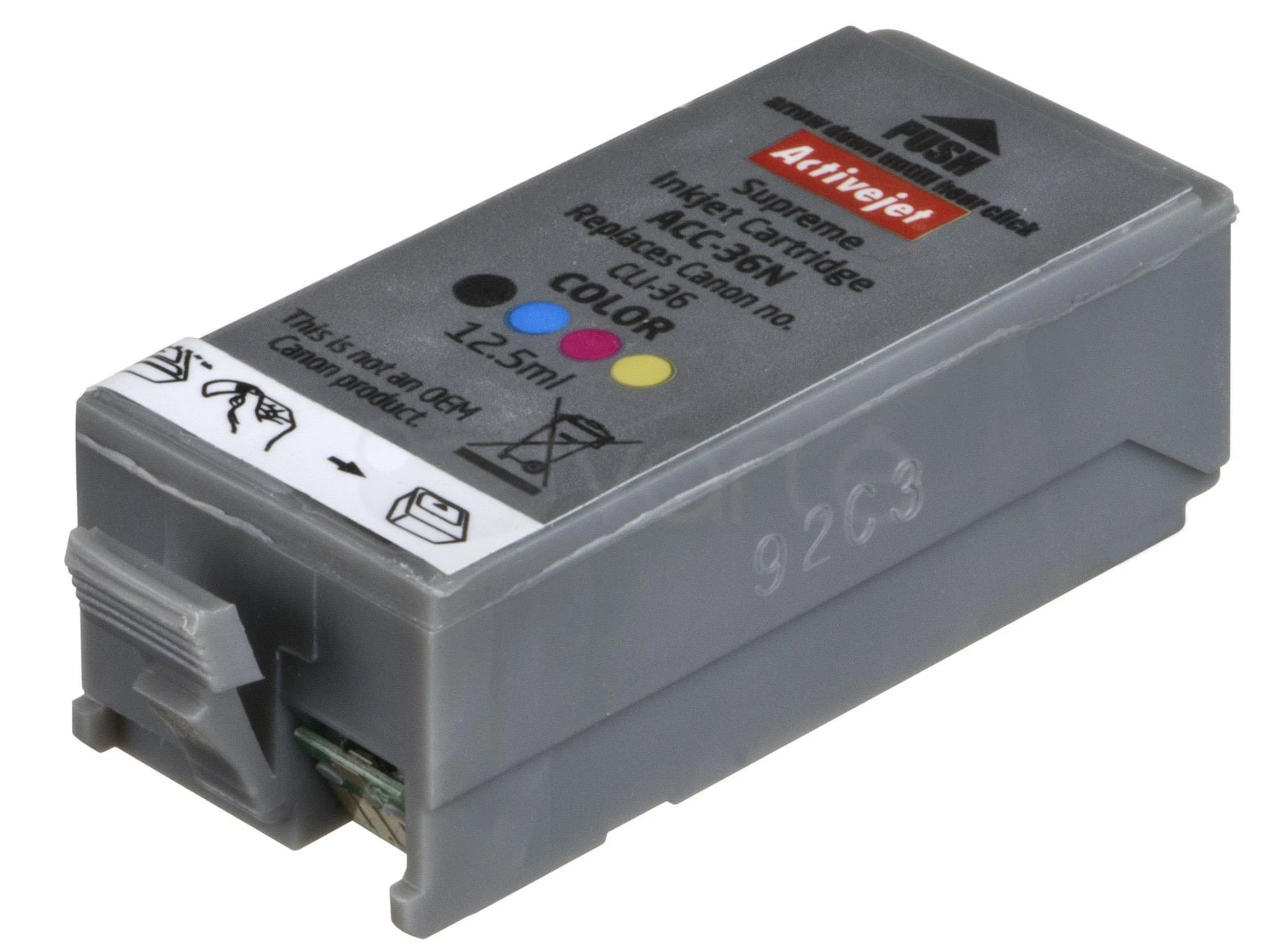 Rašalo kasetė - Activejet ACC-36N suderinama su Canon CLI-36, 12.5 ml, spalvota