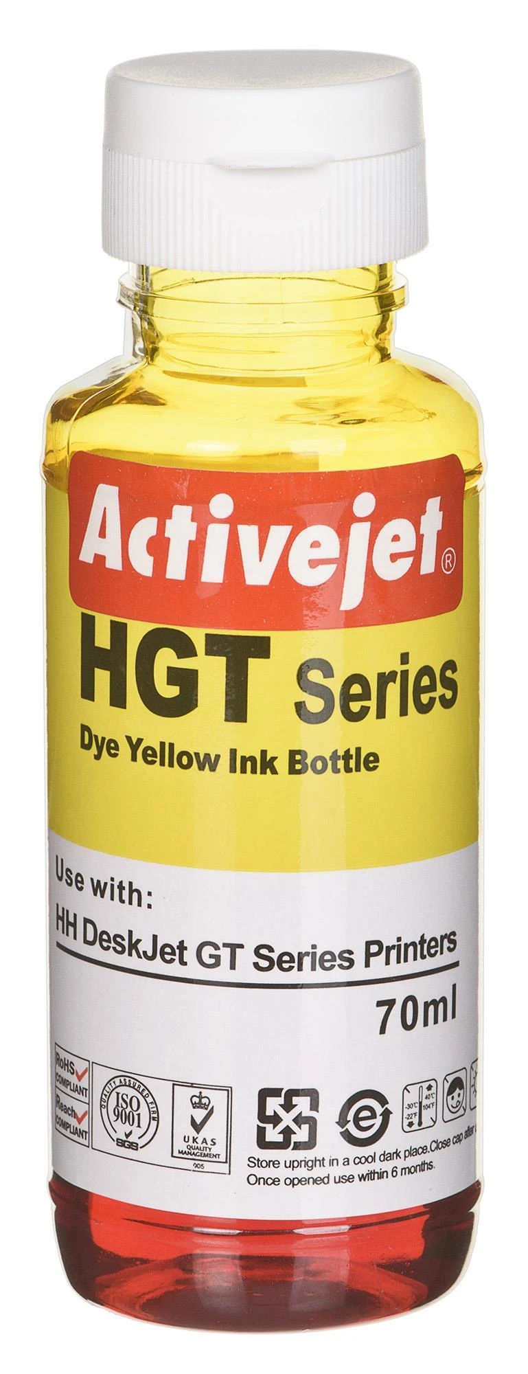 Rašalo Kasetė - Activejet AH-GT52Y 70ml Aukštos Talpos Pakeitimas HP GT-52Y Geltona