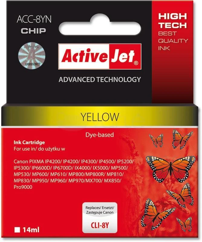 Activejet ACC-8BN rašalas, skirtas Canon spausdintuvams, pakeičia Canon CLI-8Bk