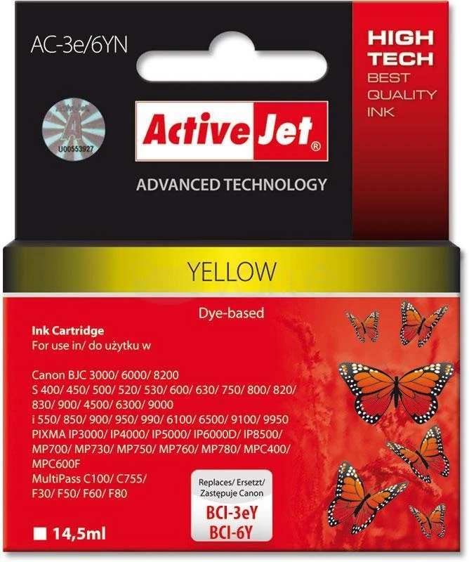 ActiveJet rašalas, skirtas Canon spausdintuvui (CI-3e/6C) žalsvai mėlynas