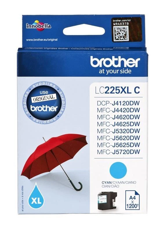 Brother LC-225XLC | Rašalo kasetė | Žydra spalva