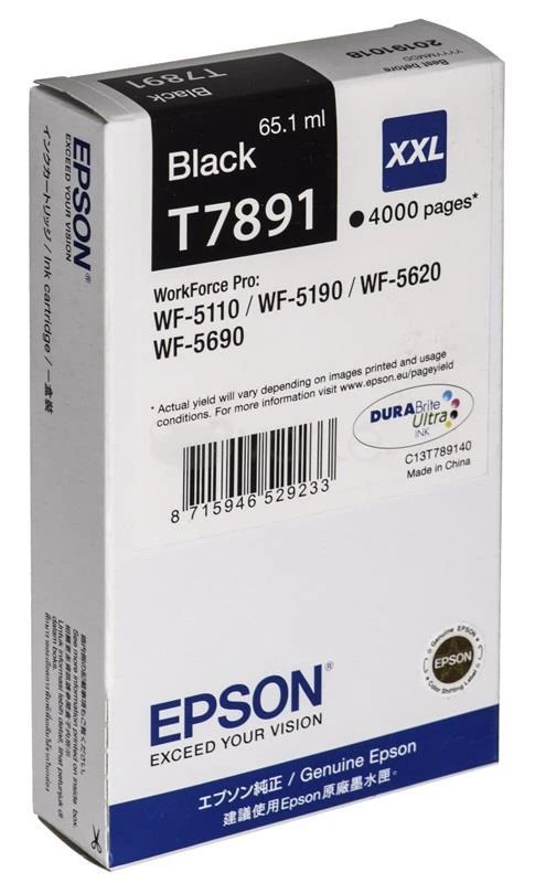 Epson T7891 XXL rašalo kasetė, Juodas