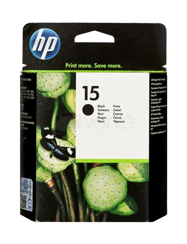 Hewlett Packard (HP) HP 15 Juodas rašalo kasetė, 495 puslapiai, skirta HP DeskJet 810, 840, 843c, Photosmart Color 750, 950, Officejet V40