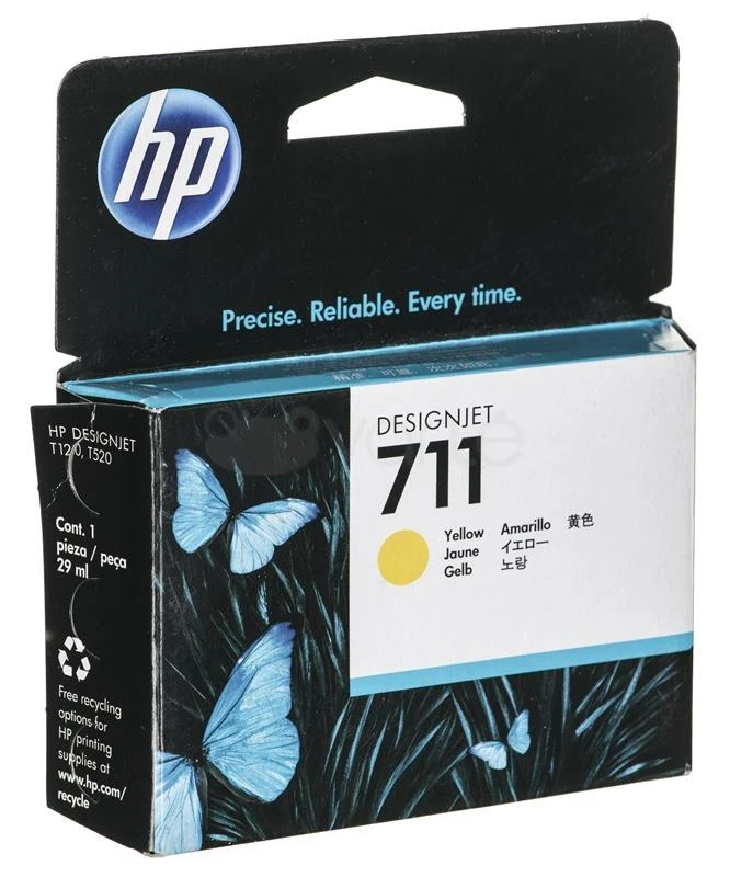 Hewlett Packard (HP) HP 711 Geltona rašalo kasetė, 29 ml, skirta HP DesignJet T120, T520