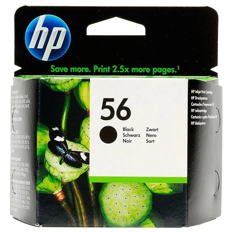 Hewlett Packard (HP) HP 56 Juodas rašalo kasetė, 450 puslapių, skirta HP DeskJet 450, 5652, 5150, 5850, 7150, Officejet 6110
