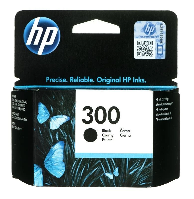 Hewlett Packard (HP) HP 300 Juodas rašalo kasetė su Vivera rašalu, 200 puslapių, skirta HP DeskJet D2560, F4280, F4500