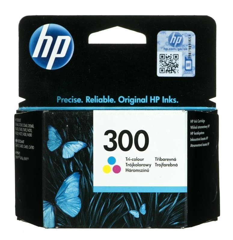 Hewlett Packard (HP) HP 300 trispalvė rašalo kasetė su Vivera rašalu, 165 puslapiai, skirta HP DeskJet D2560, F4280, F4500