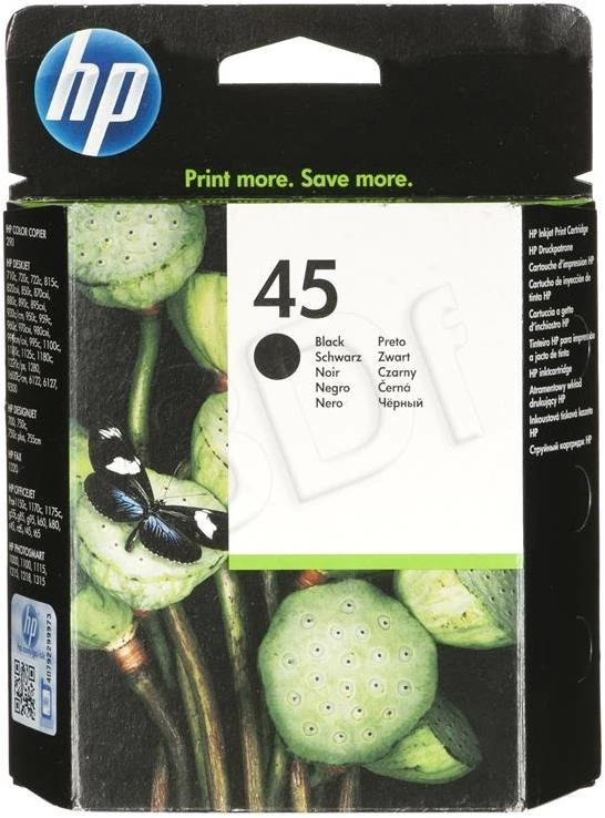Hewlett Packard (HP) HP 51645A (Nr. 45), juoda kasetė rašaliniams spausdintuvams