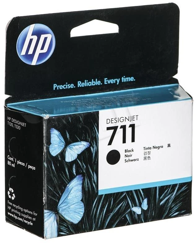 Hewlett Packard (HP) HP 711 80 ml Juodas DesignJet rašalo kasetė