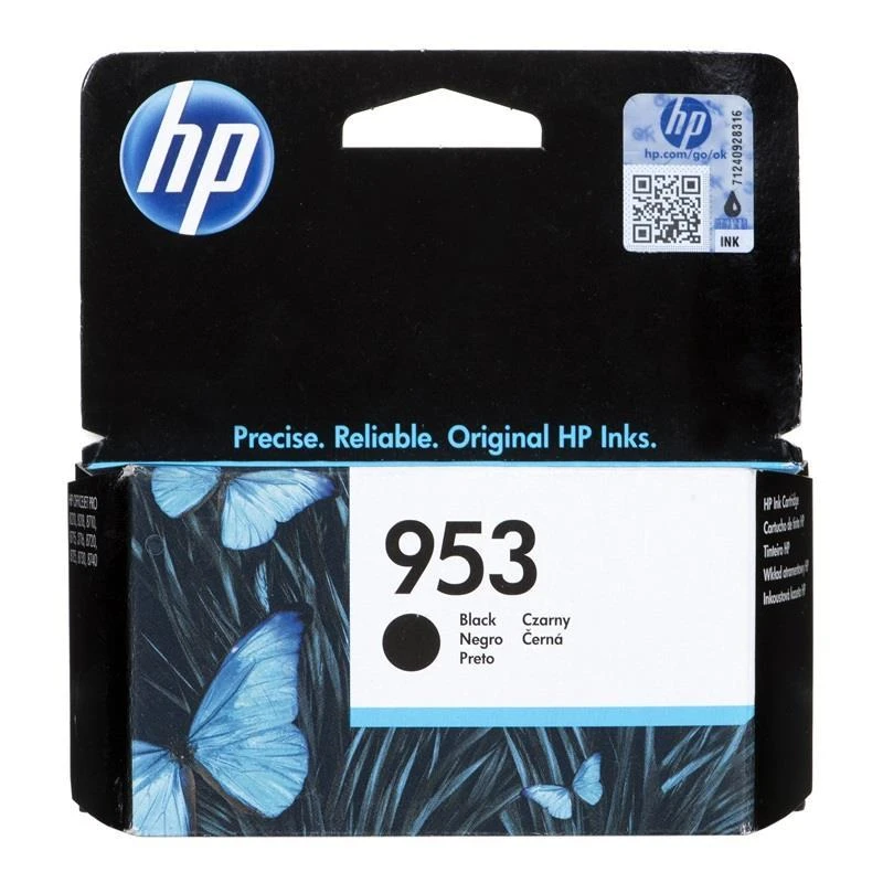 Hewlett Packard (HP) HP 953 juodo rašalo kasetė, 1000 puslapių, skirta HP Officejet Pro 8218, 8710, 8720, 8740