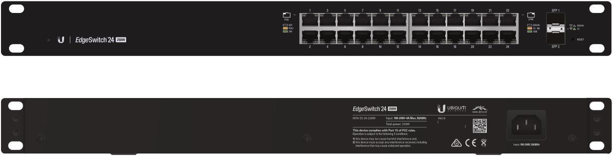 Šakotuvas Ubiquiti | Jungiklis | ES-24-250W | Tvarkomas žiniatinklis | Montuojamas ant stovo | Gigabit Ethernet (vario) jungtys kiekis 24 | SFP jungtys kiekis 2 | 12 mėn.