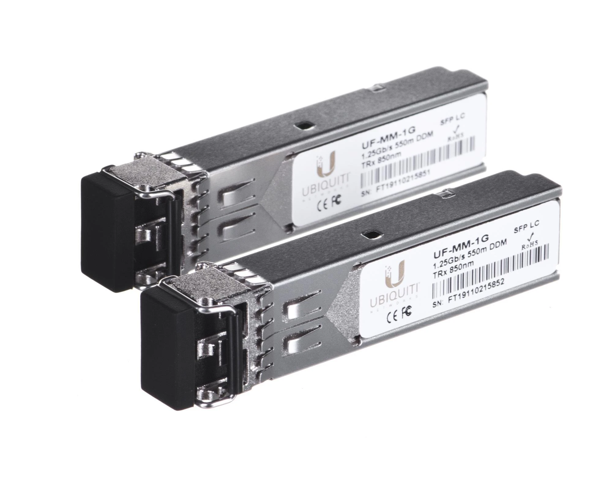 UBIQUITI UF-MM-1G Ubiquiti UF-MM-1G 1.25Gbps SFP SX-LC (Multi-Mode Fiber) 850nm 550m - 2 vnt.