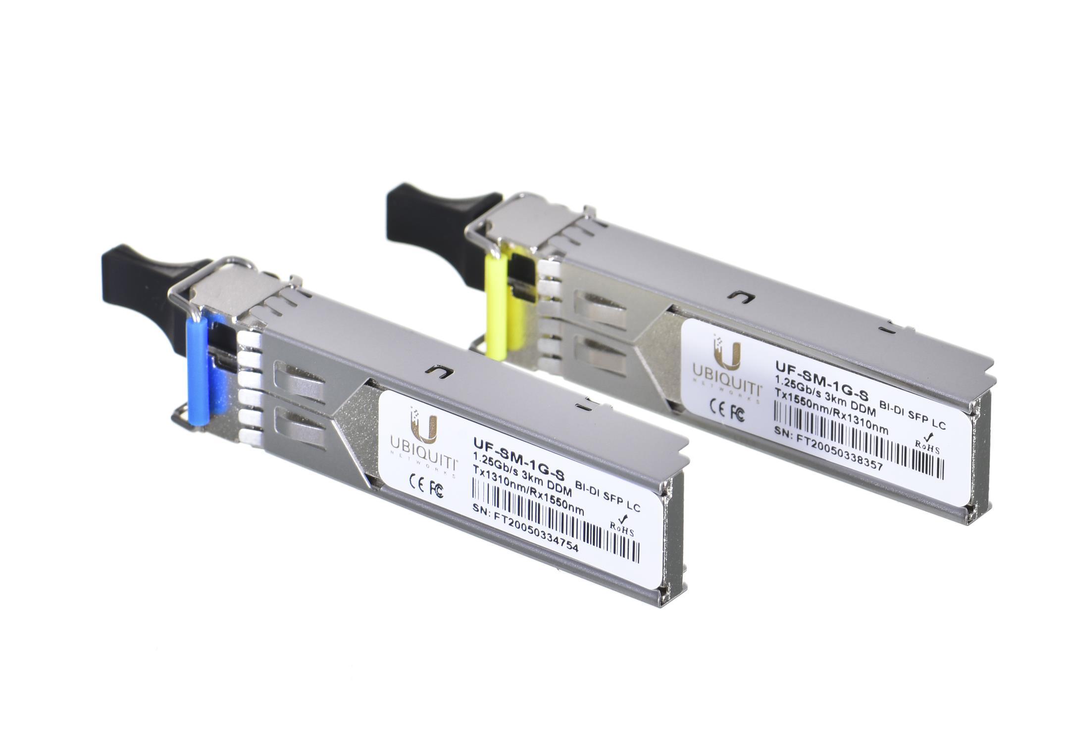 Maršrutizatorius UBIQUITI UF-SM-1G-S Ubiquiti UF-SM-1G-S 1.25Gbps SFP 1xLC (Single-Mode) 1310/1550nm BiDi 3km - Pair
