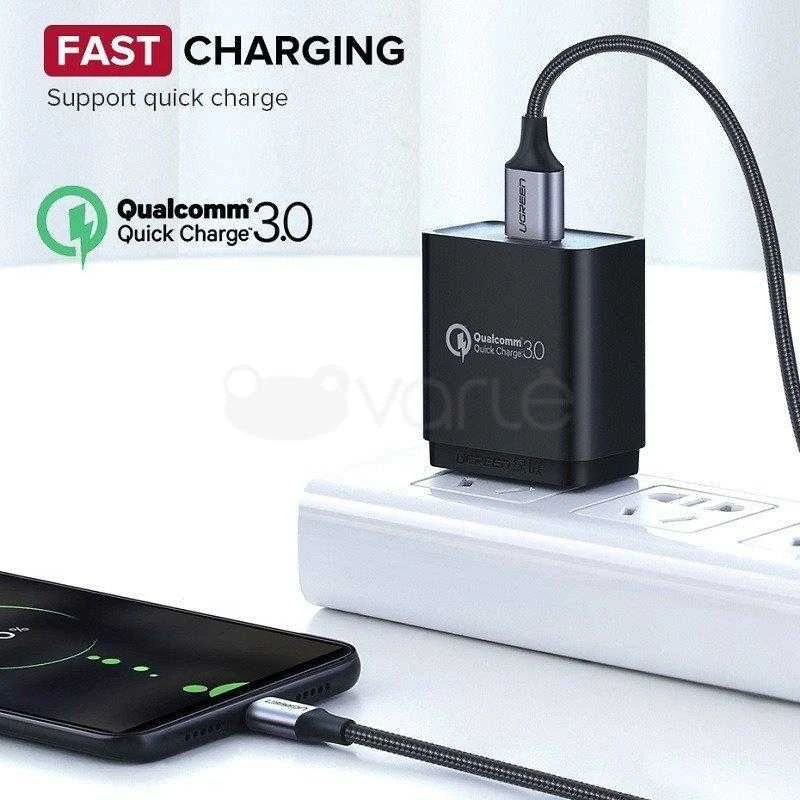 Laidas USB - Micro USB UGREEN US290 QC 3.0 2.4A 1m (juodas)